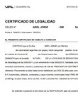 Certificado de legalidad